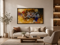 Golden Abstract Calligraphy Wall Art - Landscape